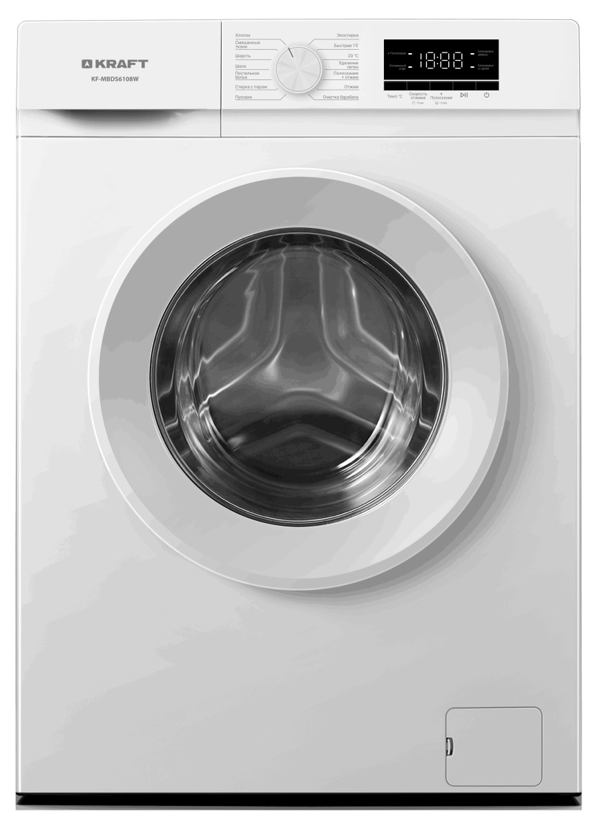 Изображение товара Стиральная машина Kraft Kf-mbds6108w 60x84x39 см 6 кг цвет белый