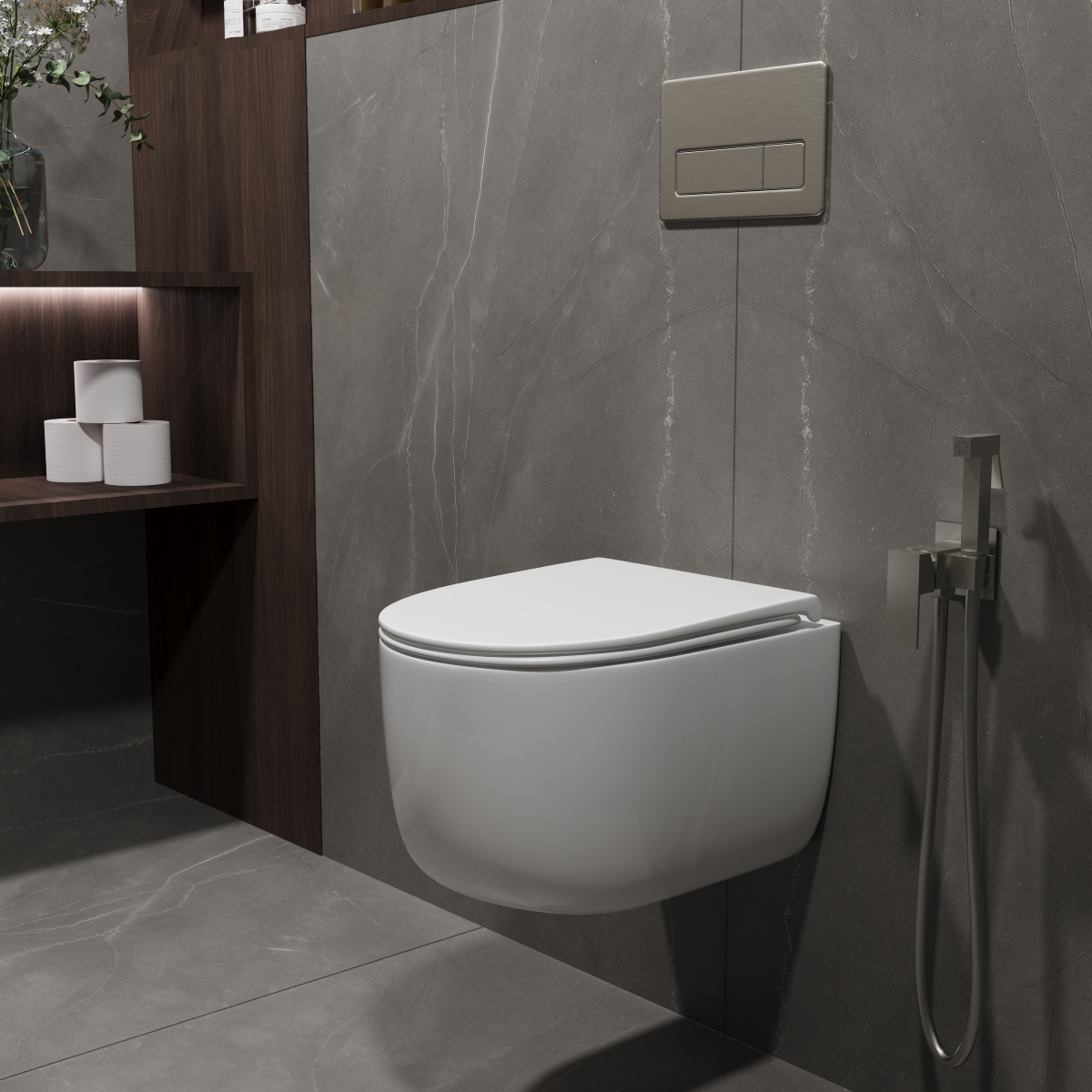 Изображение товара Унитаз подвесной Vincea Evo VT1-64ST Tornado ультратонкое сиденье soft-close цвет белый