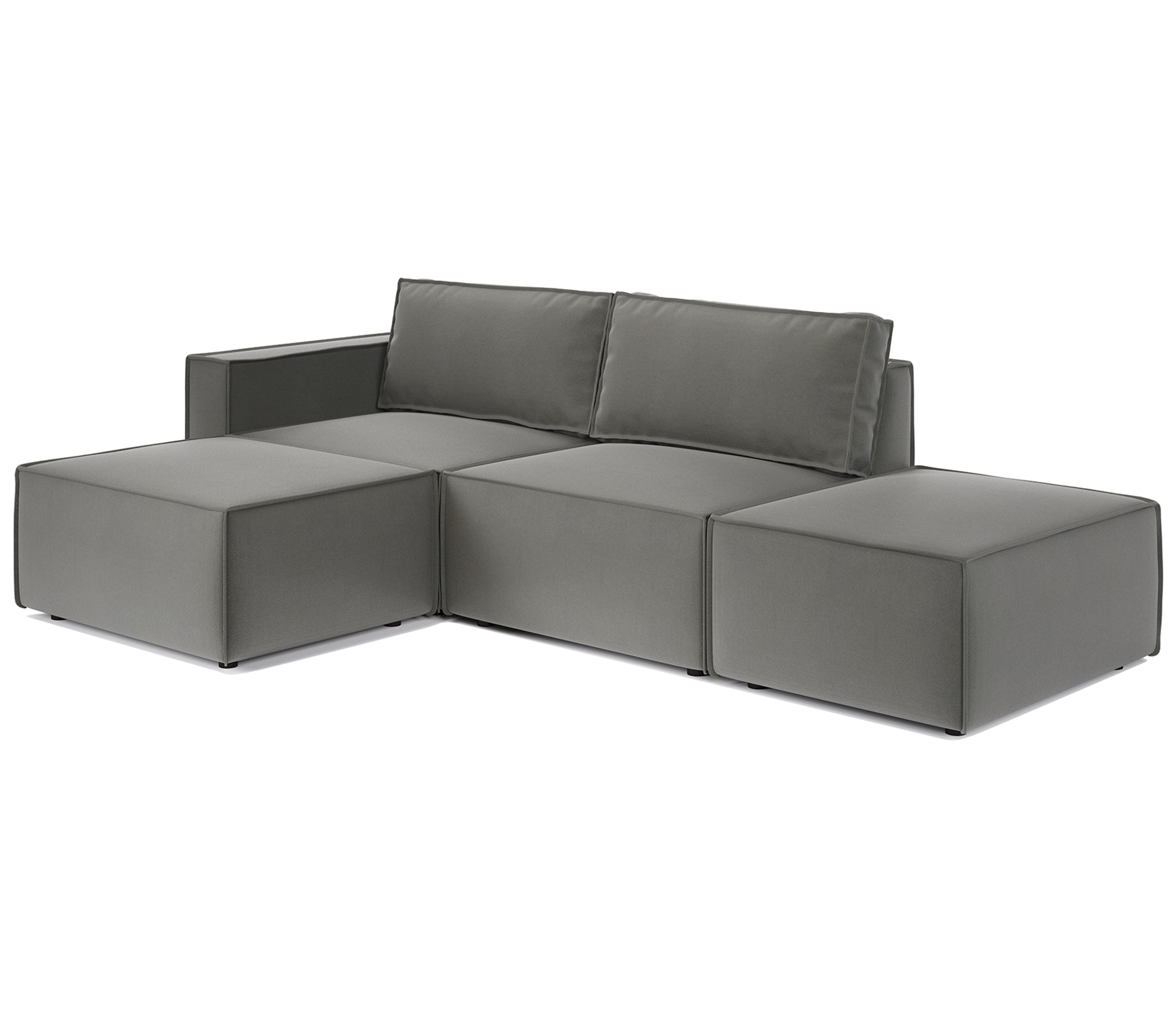 Изображение товара Модульный диван Гамма Шарм левый 211x170 см велюр серый