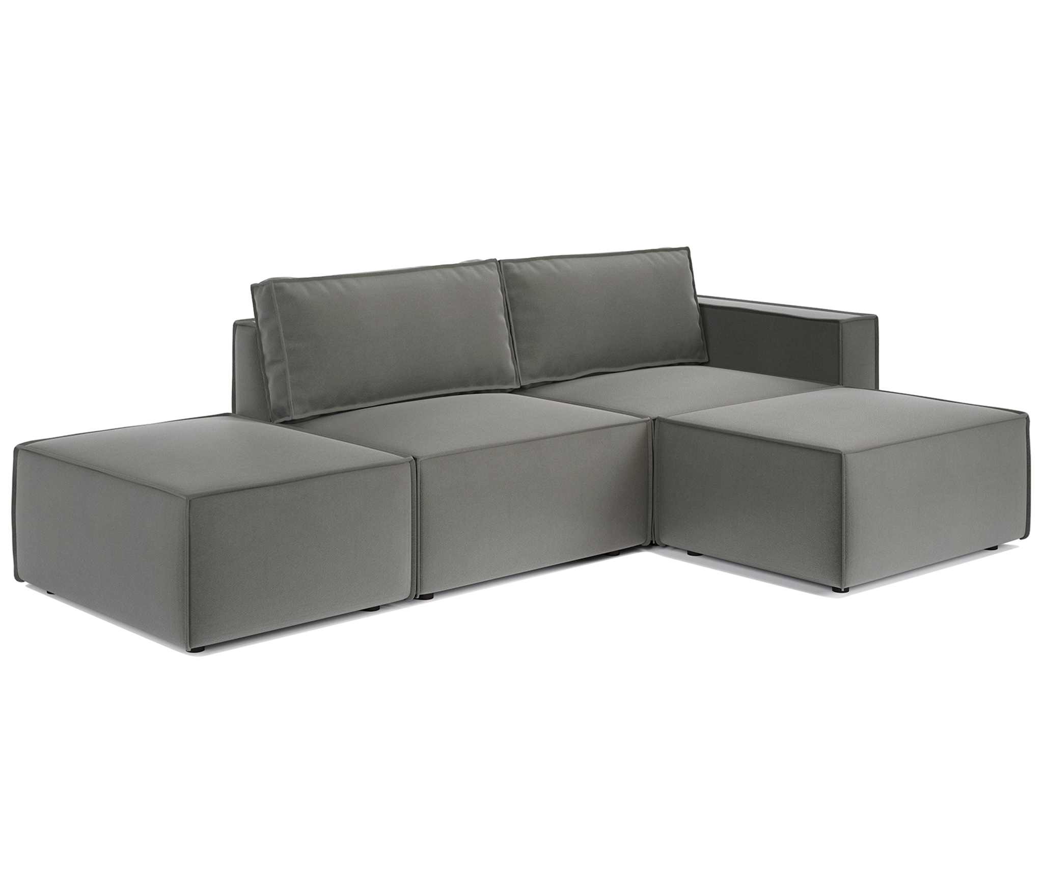 Изображение товара Модульный диван Гамма Шарм правый 211x70x170 см велюр серый