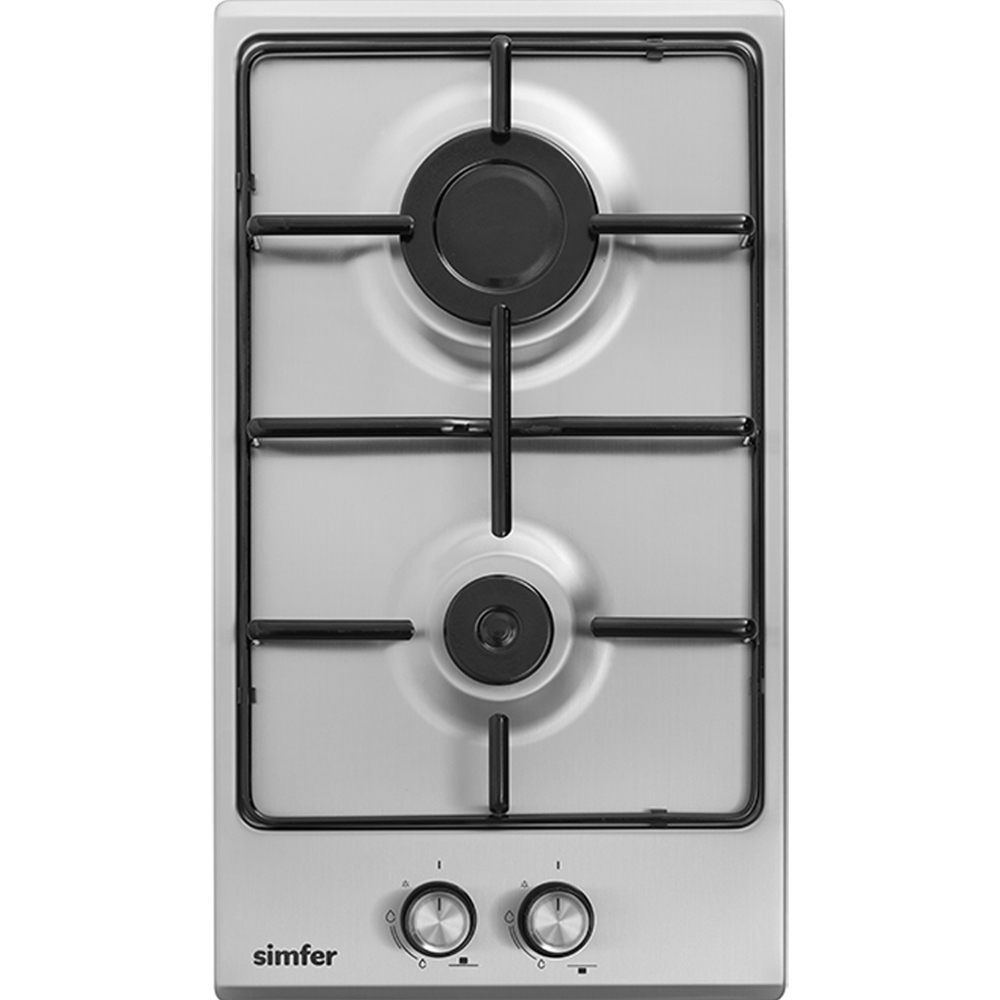 Изображение товара Газовая варочная панель Simfer H30V20M416 30 см 2 конфорки серебристая