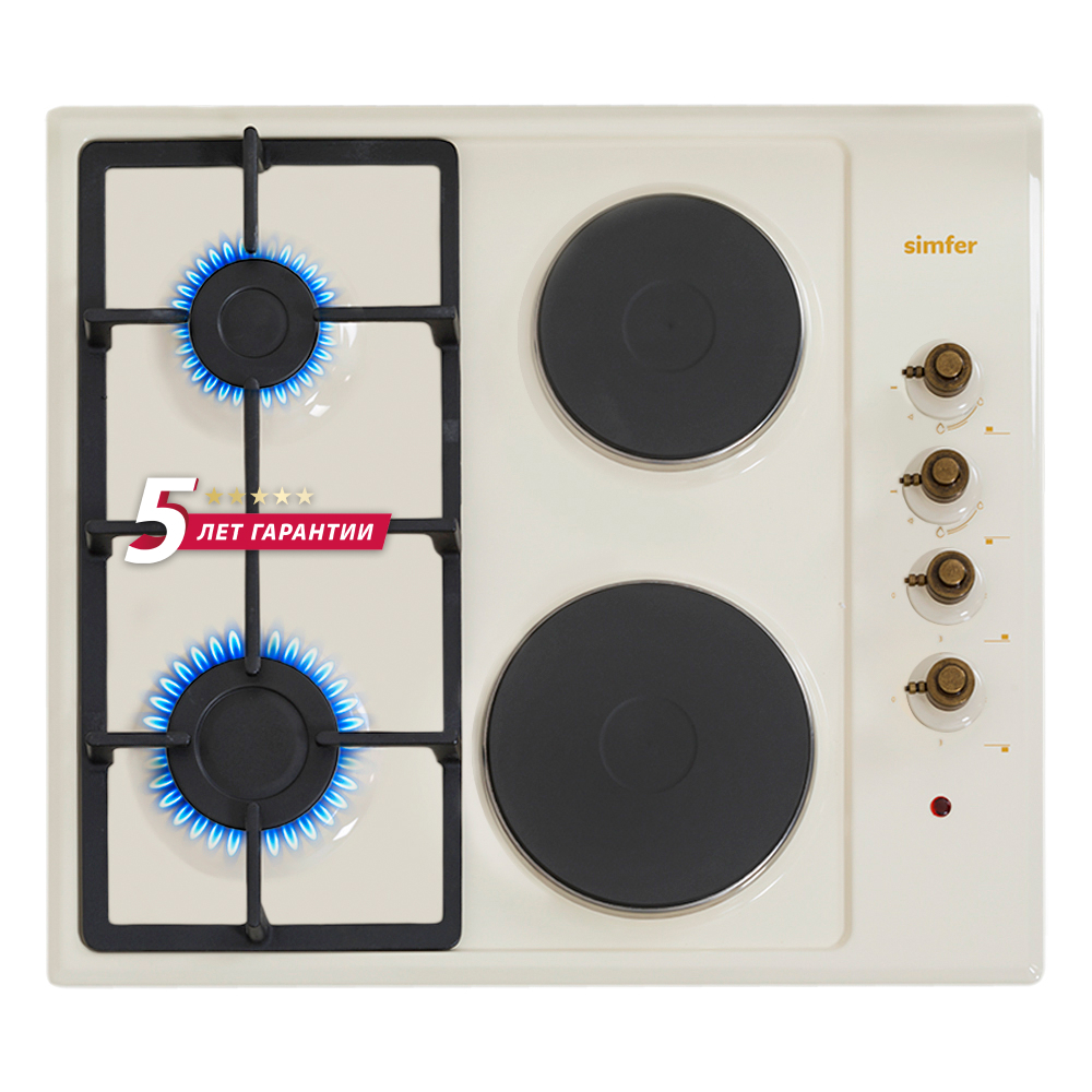 Изображение товара Комбинированная газовая и электрическая варочная панель Simfer H60Q22O511 4 конфорки