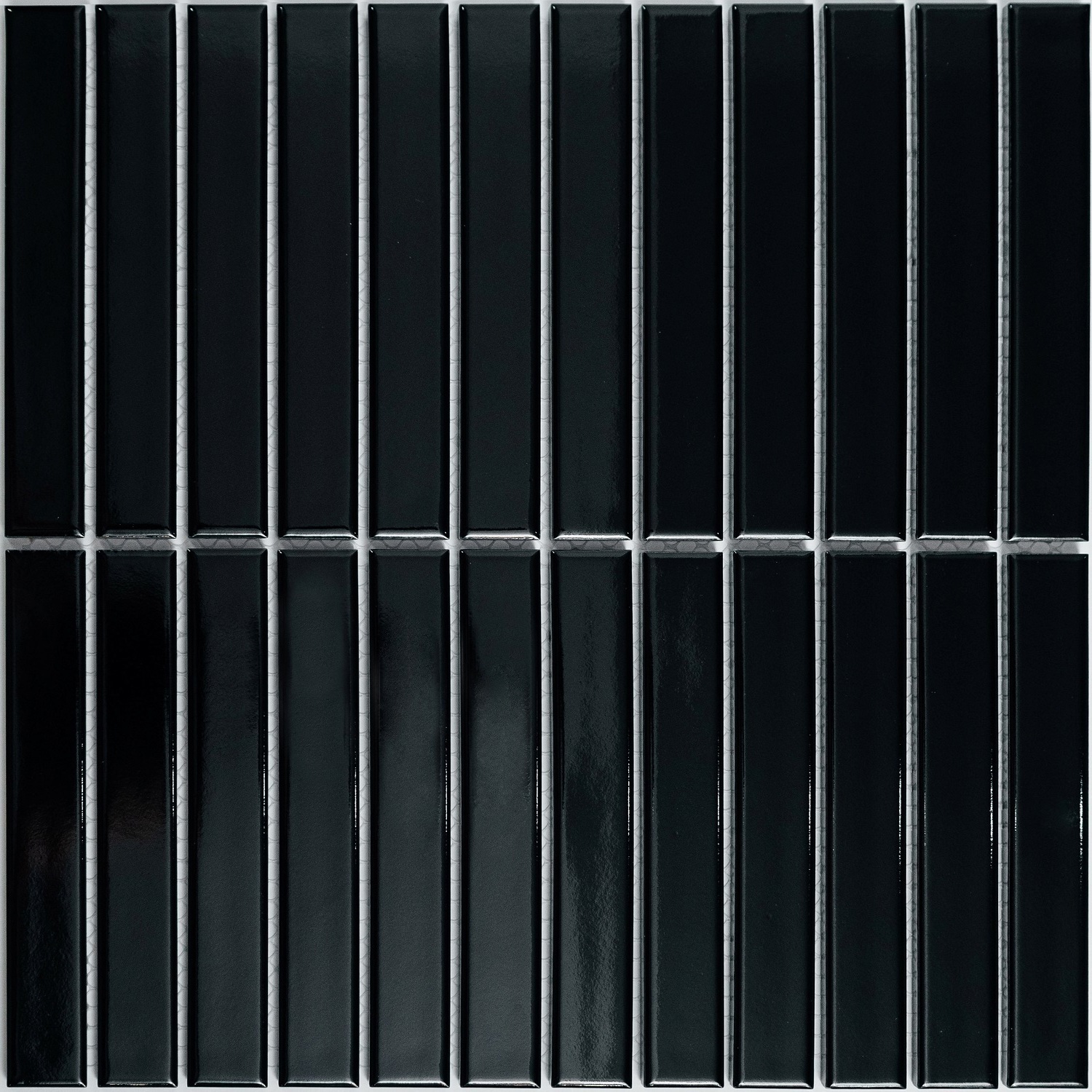 Изображение товара Декоративная керамическая мозаика NSmosaic P-532 30x29.6 см черный глянец