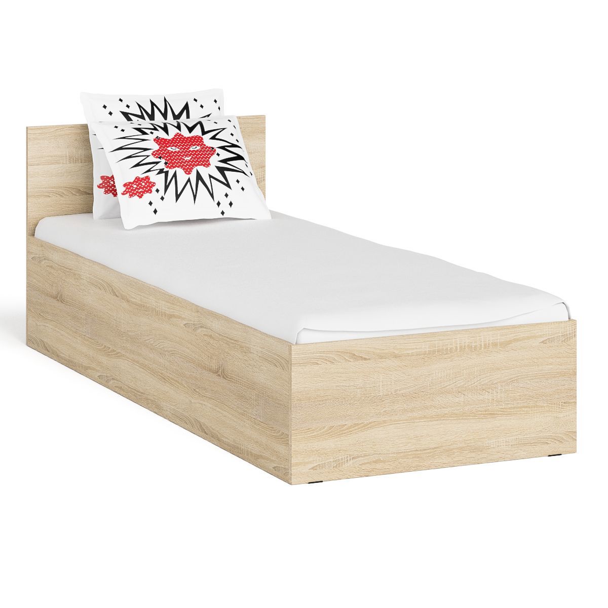 Изображение товара Кровать Свк Мори 200x80 см цвет дуб сонома современная мебель для спальни