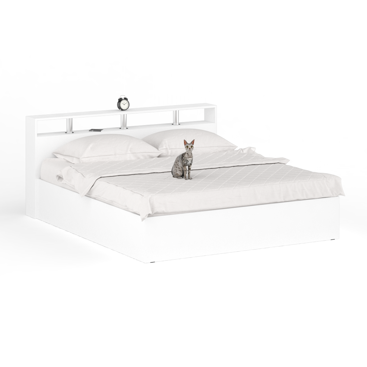 Изображение товара Кровать Свк Камелия 200x180 см белого цвета современная спальня