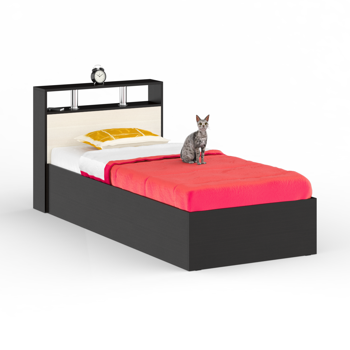 Изображение товара Кровать односпальная Свк Камелия 200x90 см коричневая