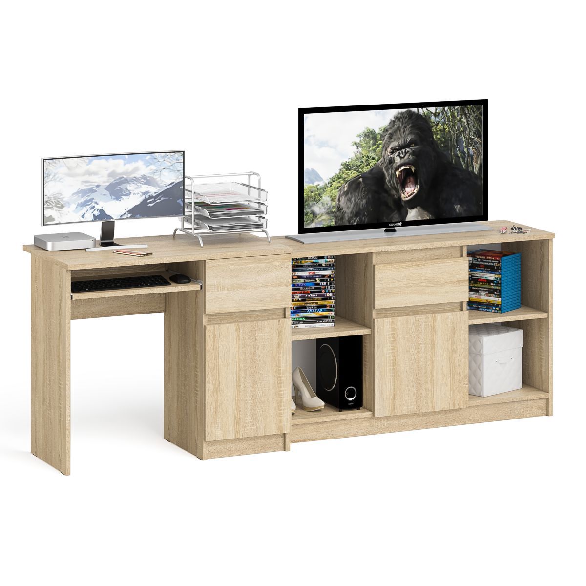 Изображение товара Офисный стол Свк Мори МС-1 правый с тумбой 210x77x50 см