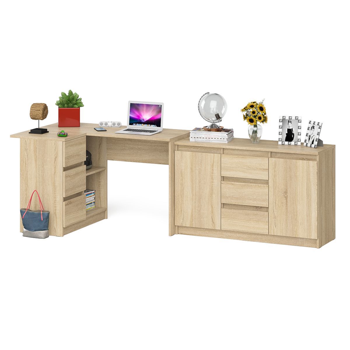 Изображение товара Офисный комплект мебели Свк Мори 245x77x85 см ЛДСП дуб сонома