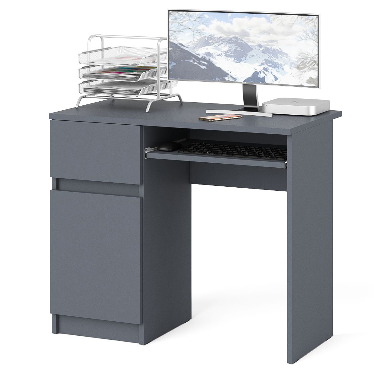 Изображение товара Офисный стол с полкой Свк Мори МС-1 левый 90x77x50 см