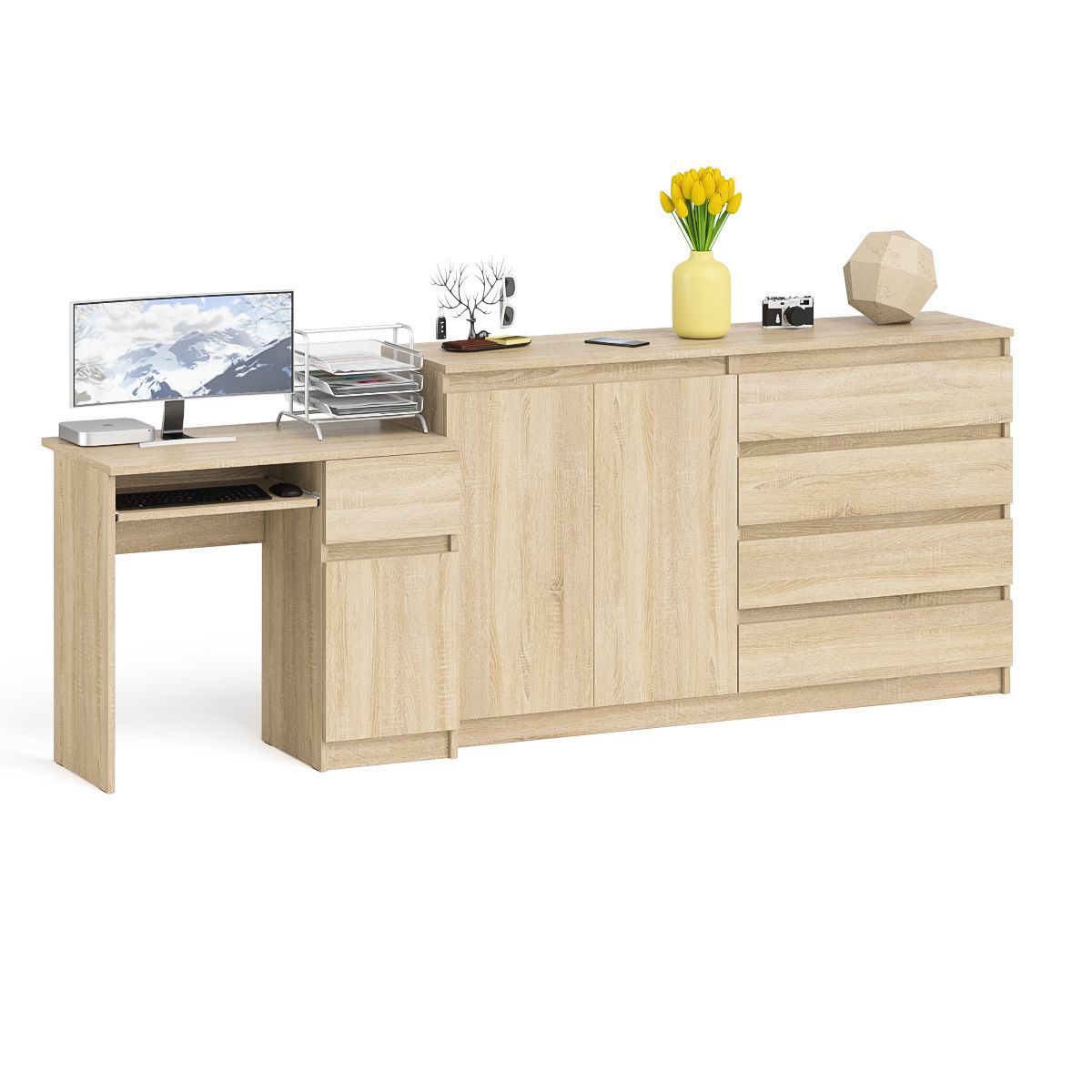 Изображение товара Тумба-комод с полкой Свк Мори 250x94x50 см цвет дуб сонома