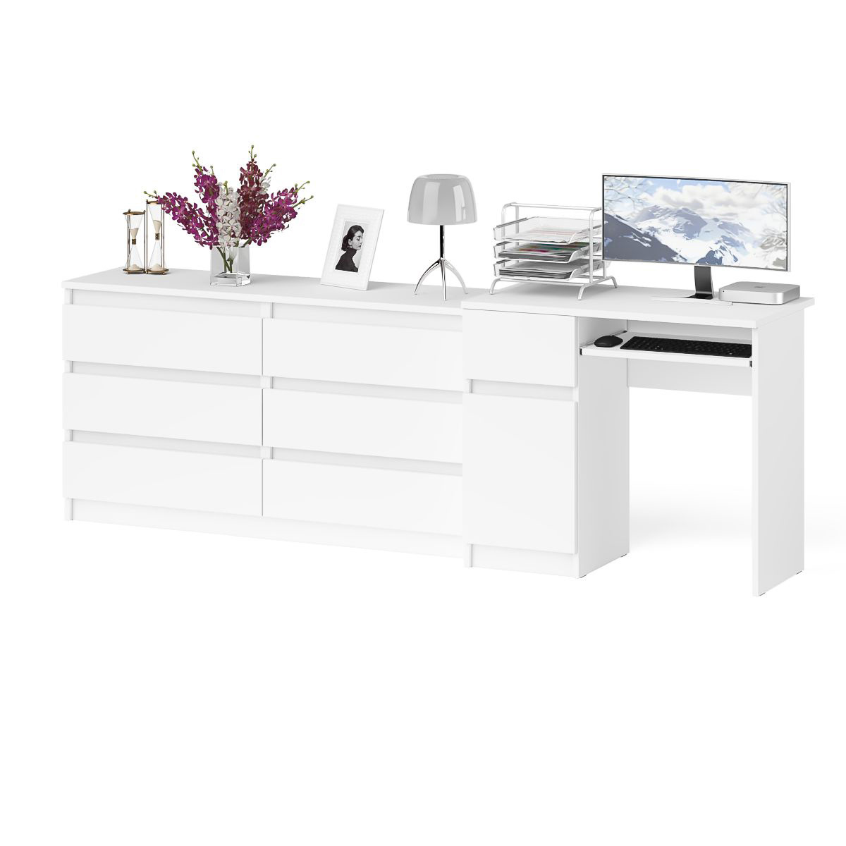 Изображение товара Комод с полкой Свк Мори 228x77x50 см ЛДСП цвет белый 1026447K