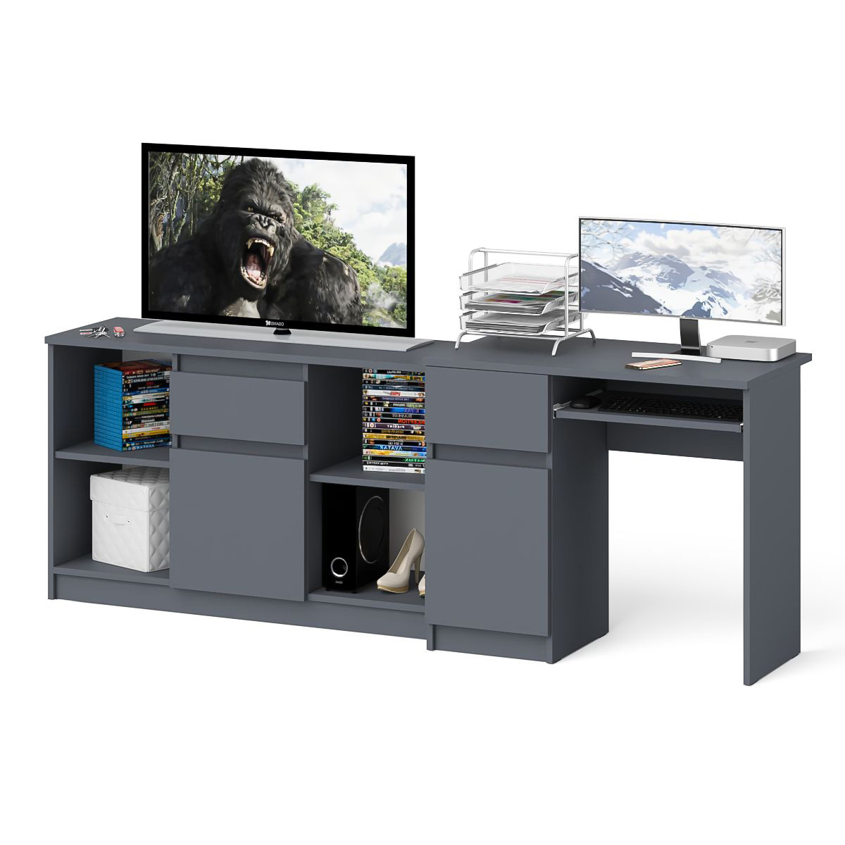 Изображение товара Офисный комплект мебели Свк Мори 210x77x50 см с тумбой и столом левый