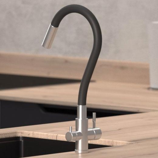 Изображение товара Кухонный смеситель Osgard высота 45.2 см черный с фильтром и съемным носиком