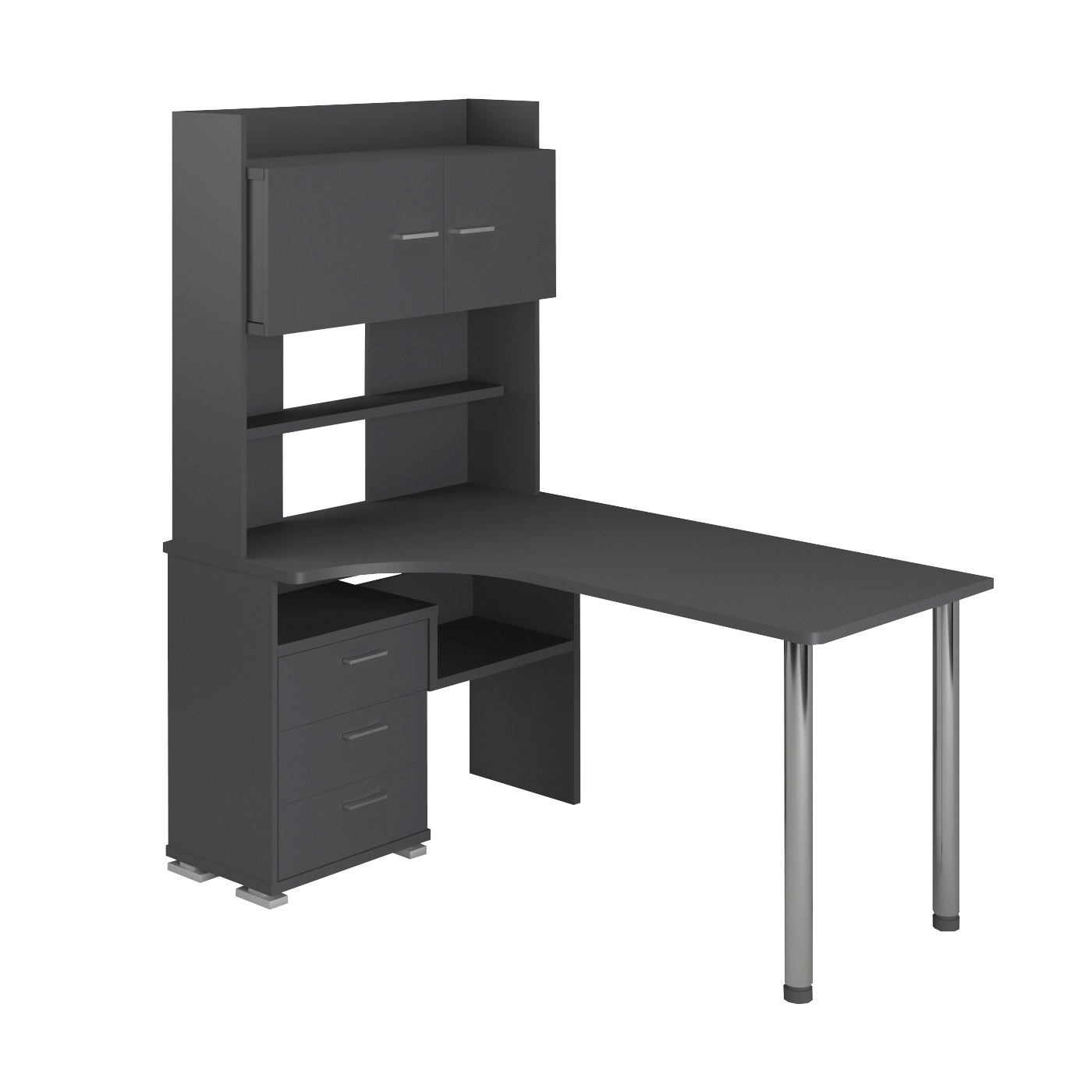 Изображение товара Стол Мэрдэс Ср 101x175x160 см из ЛДСП в цвете графит с ящиком