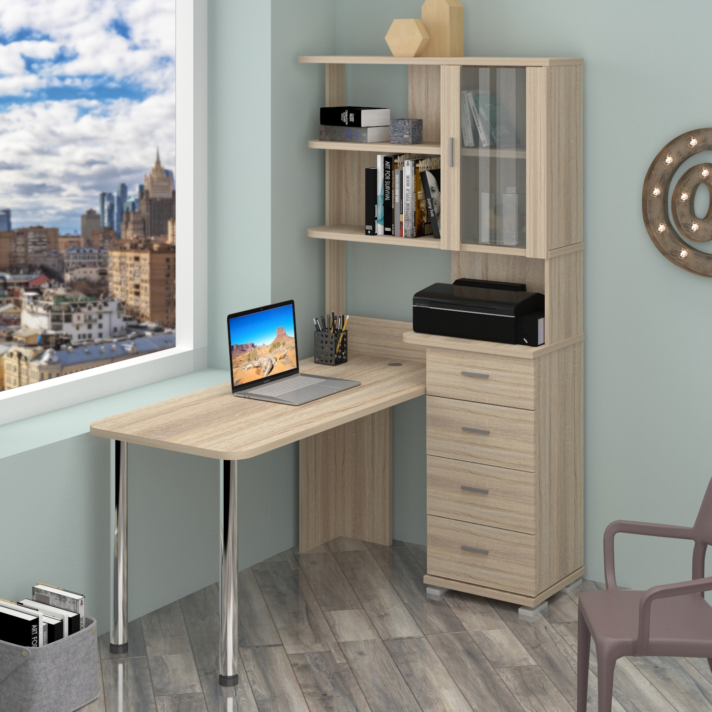 Изображение товара Стол Мэрдэс Ср 110x193x150 см ЛДСП цвет дуб сонома СР-220/150 С