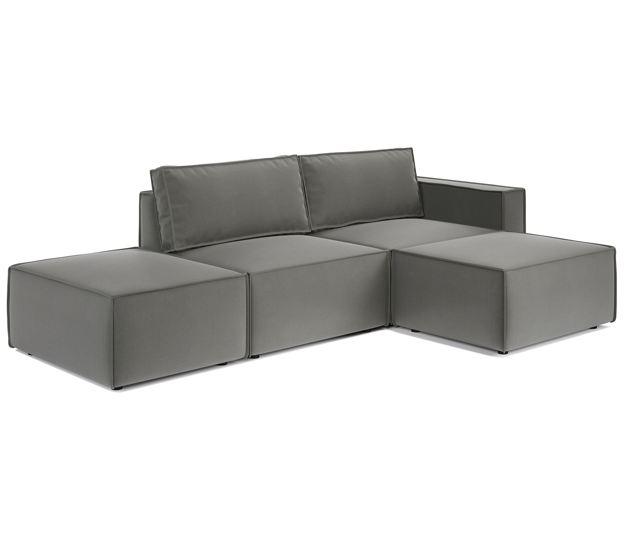 Изображение товара Модульный диван Шарм-дизайн 25 из велюра с угловой формой и спальным местом 190х150 см