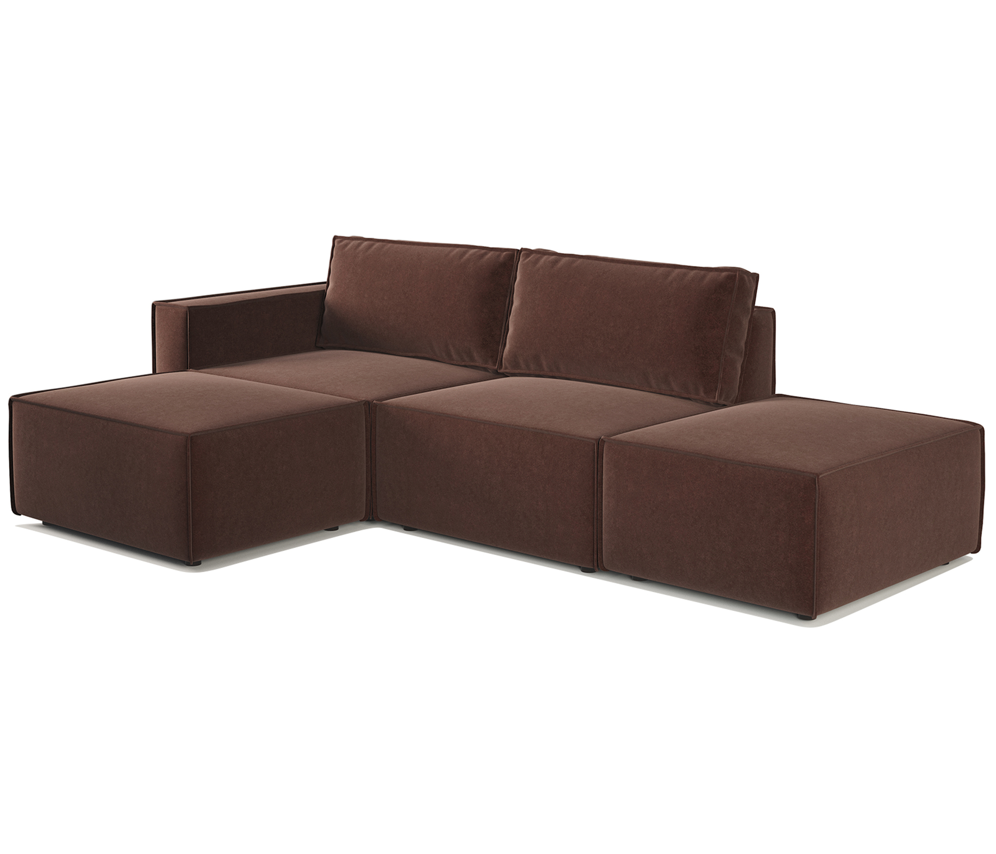 Изображение товара Модульный диван Шарм-дизайн 25 коричневый велюр 211x170 см
