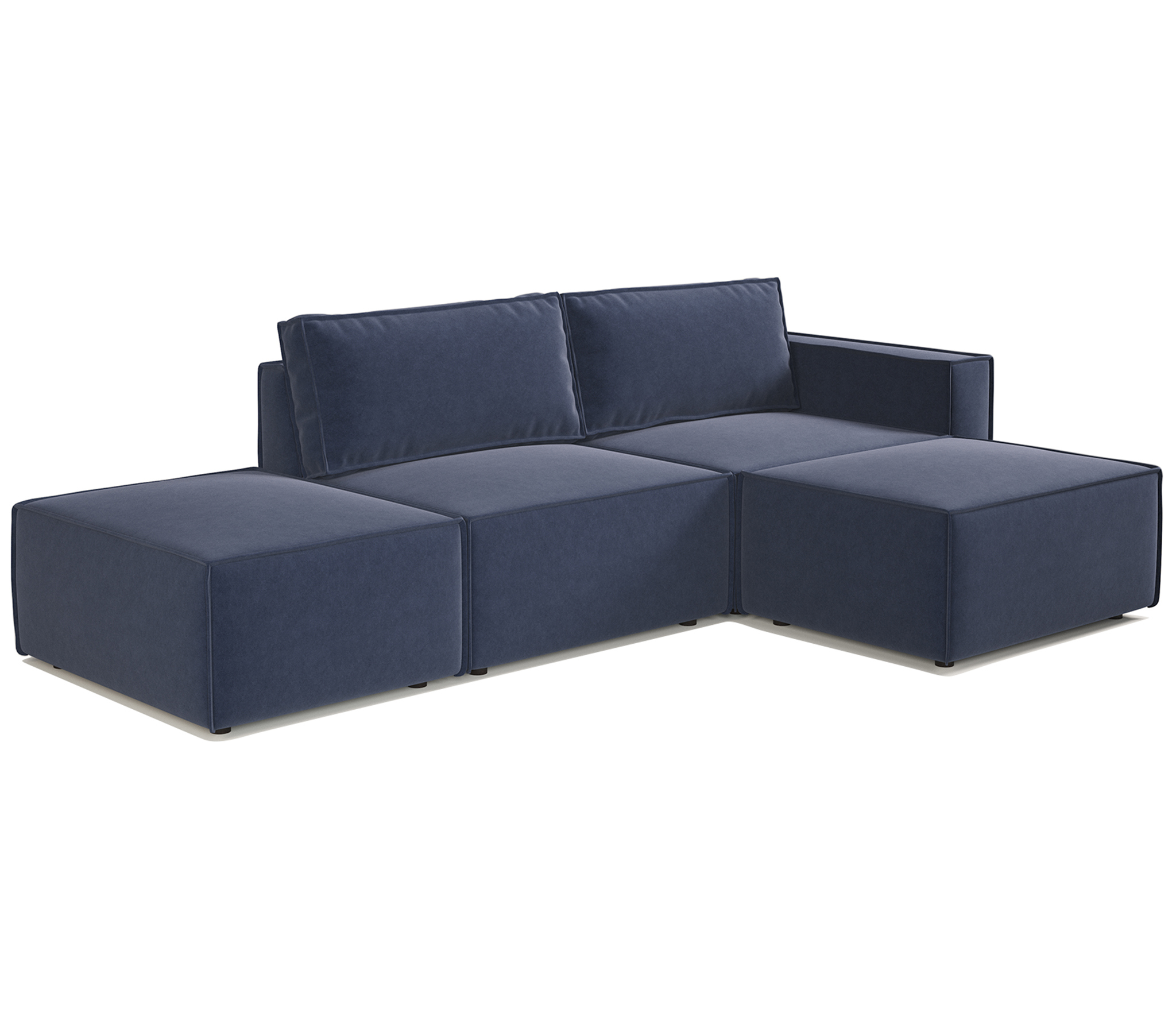 Изображение товара Модульный диван Шарм 25 с велюром синий 211x170 см