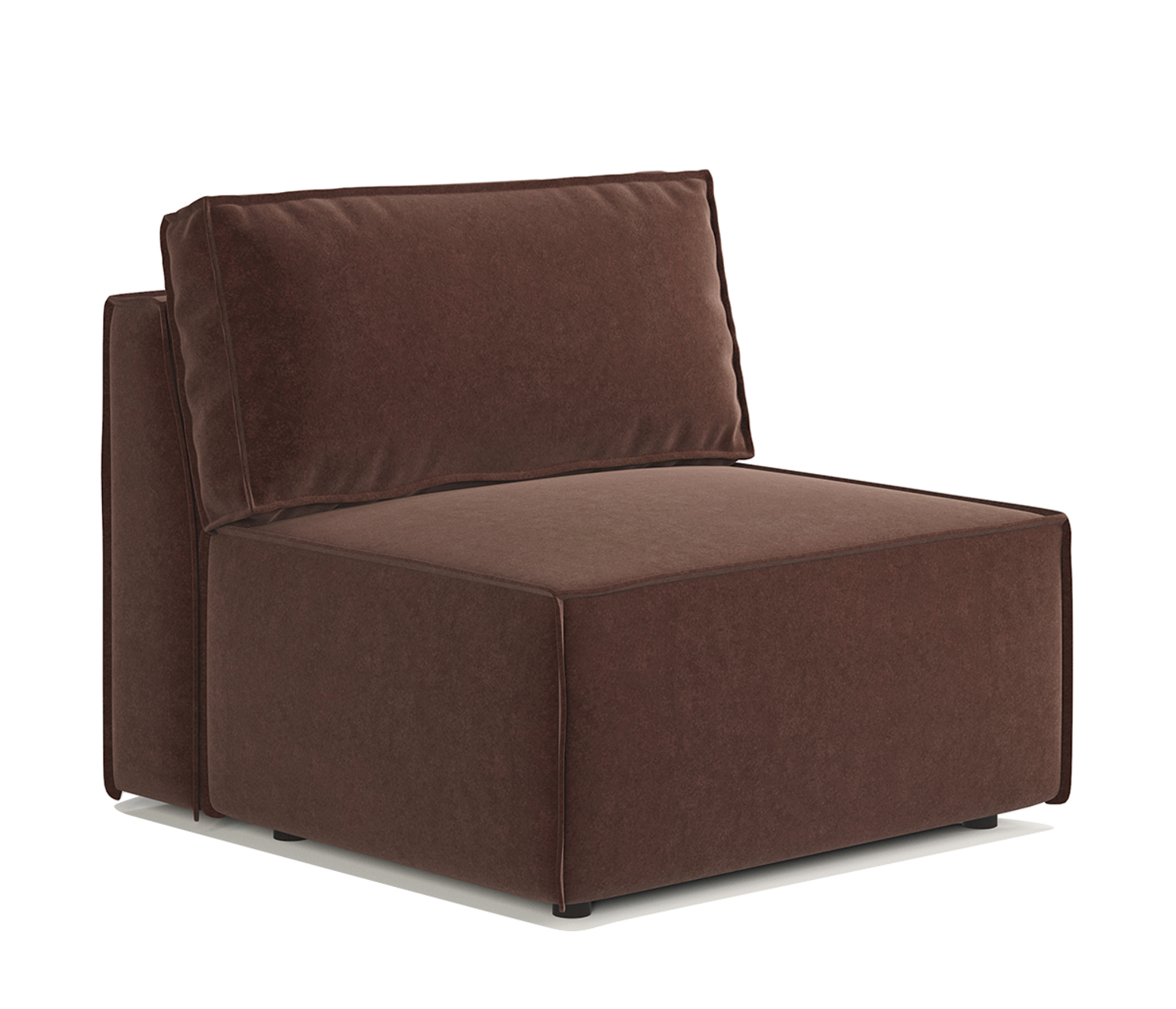 Изображение товара Модульный диван Шарм 25 из велюра коричневый для гостиной 95х70х95 см