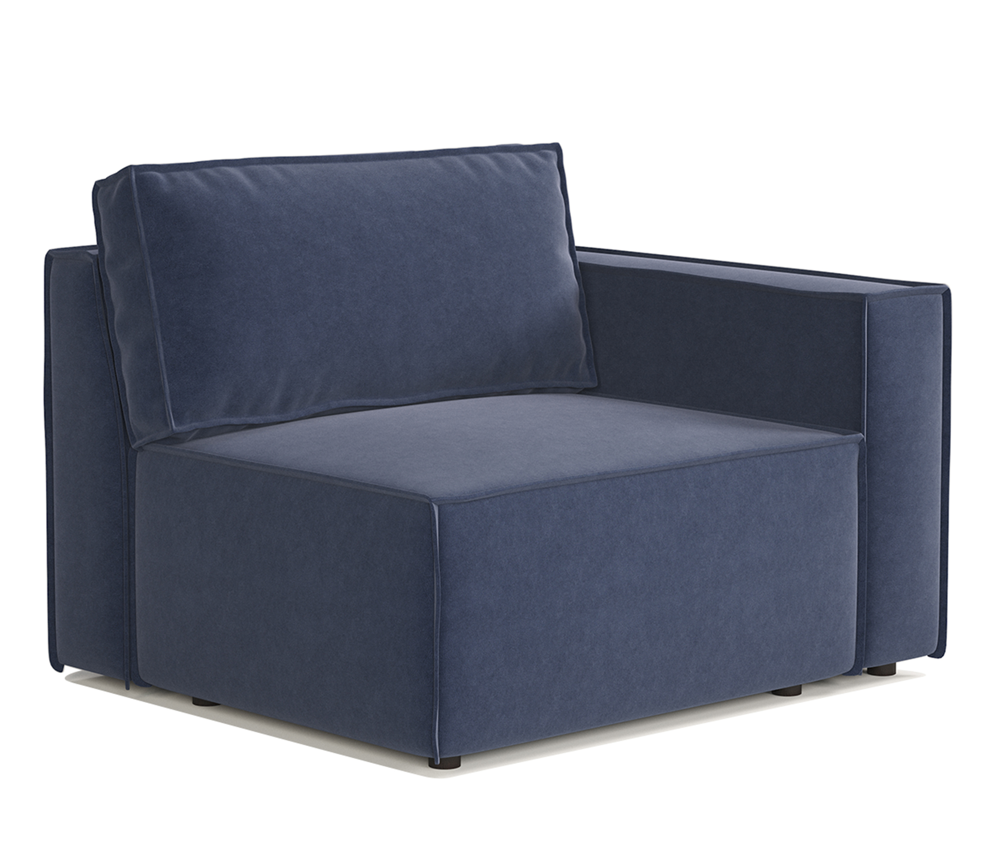 Изображение товара Модульный диван Шарм 25 из велюра, синий, 116x70x95 см