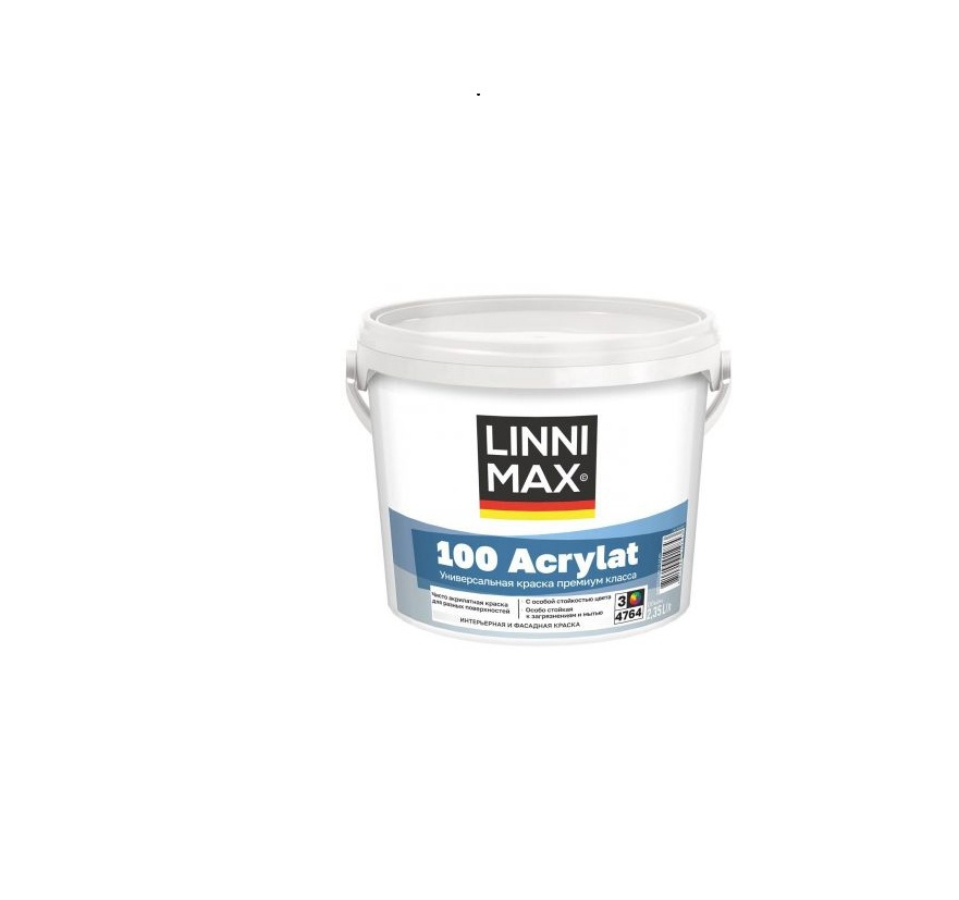 Изображение товара Фасадная краска Linnimax 100 Acrylat полуматовая прозрачная база С 2.35 л