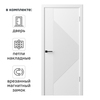 Изображение товара Дверь межкомнатная глухая Синди-13 90x200 см, эмаль, белая