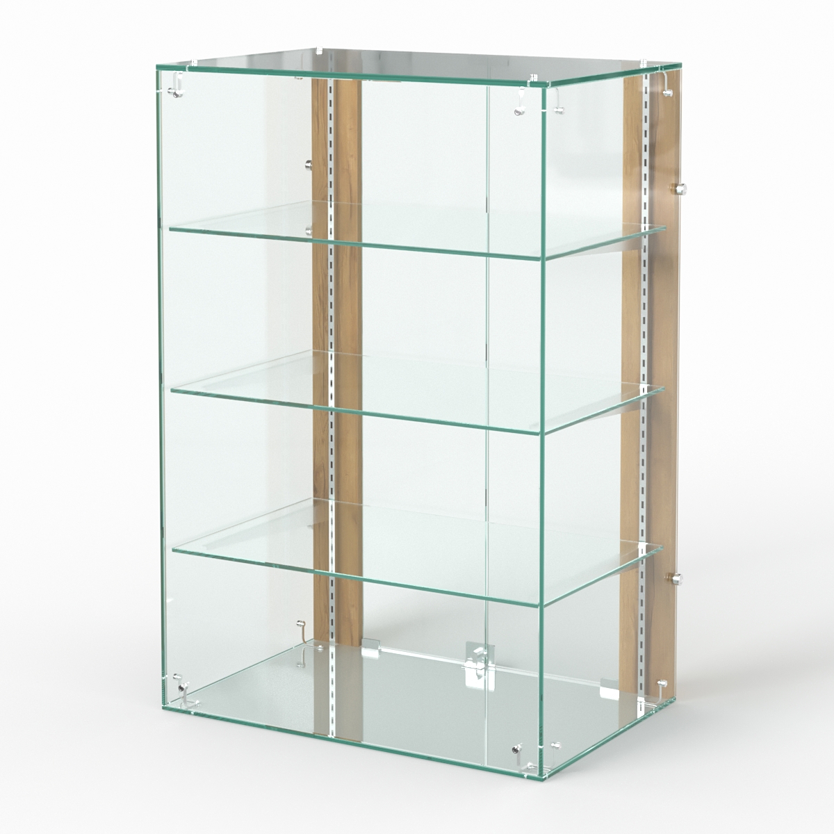 Изображение товара Стеклянная витрина шкаф-витрина 60x90 см с регулировкой полок и дубовым цветом