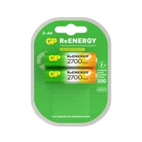 Изображение товара Перезаряжаемая аккумуляторная батарея GP LR06 AA 2700 mAh 2 шт. Изображение товара Перезаряжаемая аккумуляторная батарея GP LR06 AA 2700 mAh 2 шт.