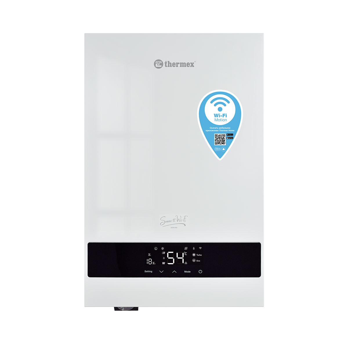 Изображение товара Электрический котел 12 кВт Thermex Sonne 12 wi-fi white 511705 220, 380 В 1 настенный Wi-Fi