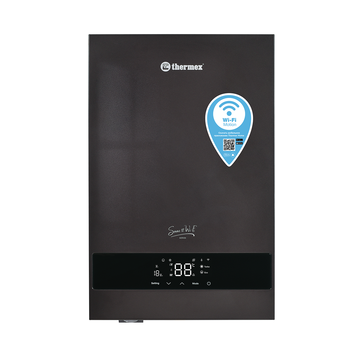 Изображение товара Электрический котел 12 кВт Thermex Sonne 12 wi-fi grey 511703 220, 380 В 1 настенный Wi-Fi Изображение товара Электрический котел 12 кВт Thermex Sonne 12 wi-fi grey 511703 220, 380 В 1 настенный Wi-Fi
