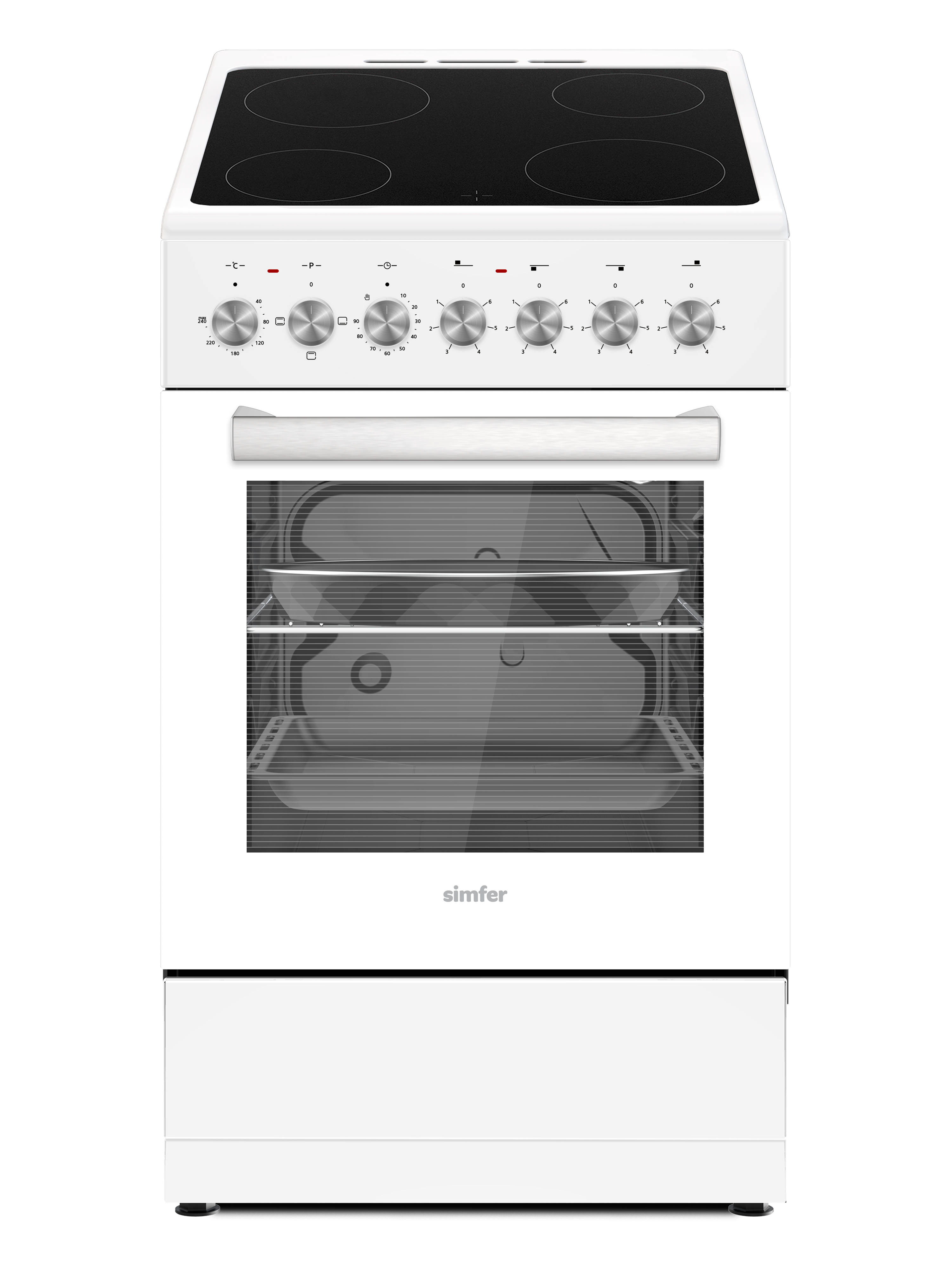 Изображение товара Электрическая плита с духовкой SIMFER F56VW04025 50x86x49.8 см белая