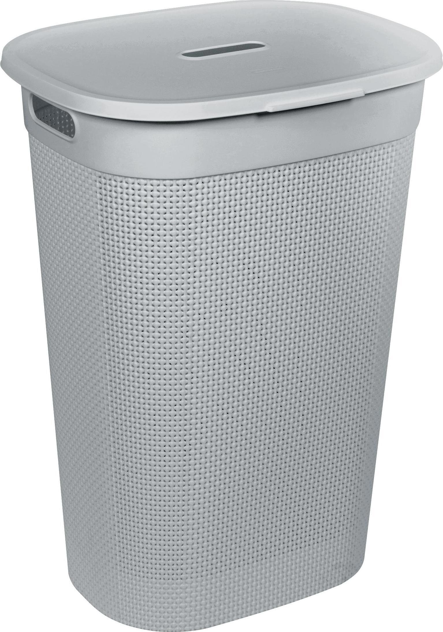 Изображение товара Корзина для белья Plast Team Oslo серый шторм, объем 55л, с крышкой