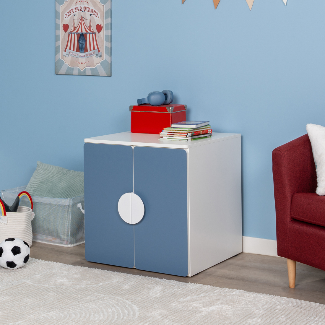 Изображение товара Шкаф распашной Гуд лакк Пикси с 2 дверями 61x63x57 см ДСП цвет озорной василек