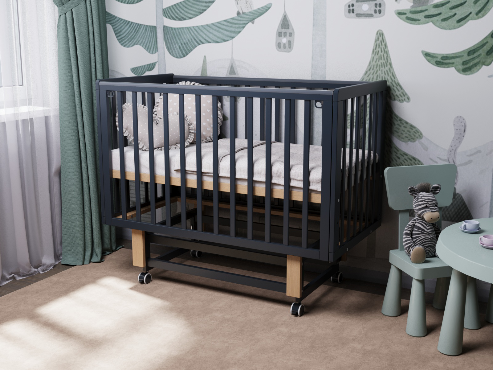 Изображение товара Кровать для новорожденных Incanto Papi с маятником 65x100x65 см