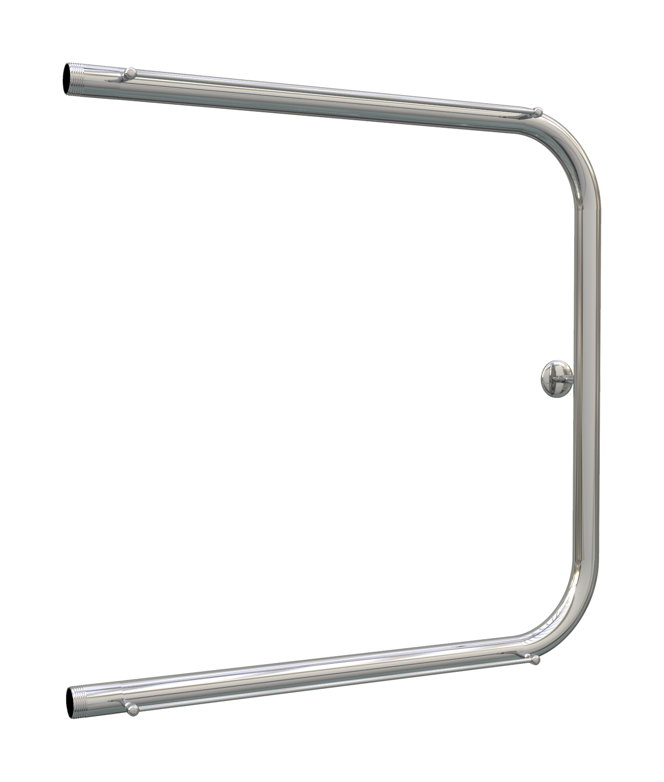 Изображение товара Полотенцесушитель водяной П-образный Роснерж с полкой 600x600 мм нержавеющая сталь хром
