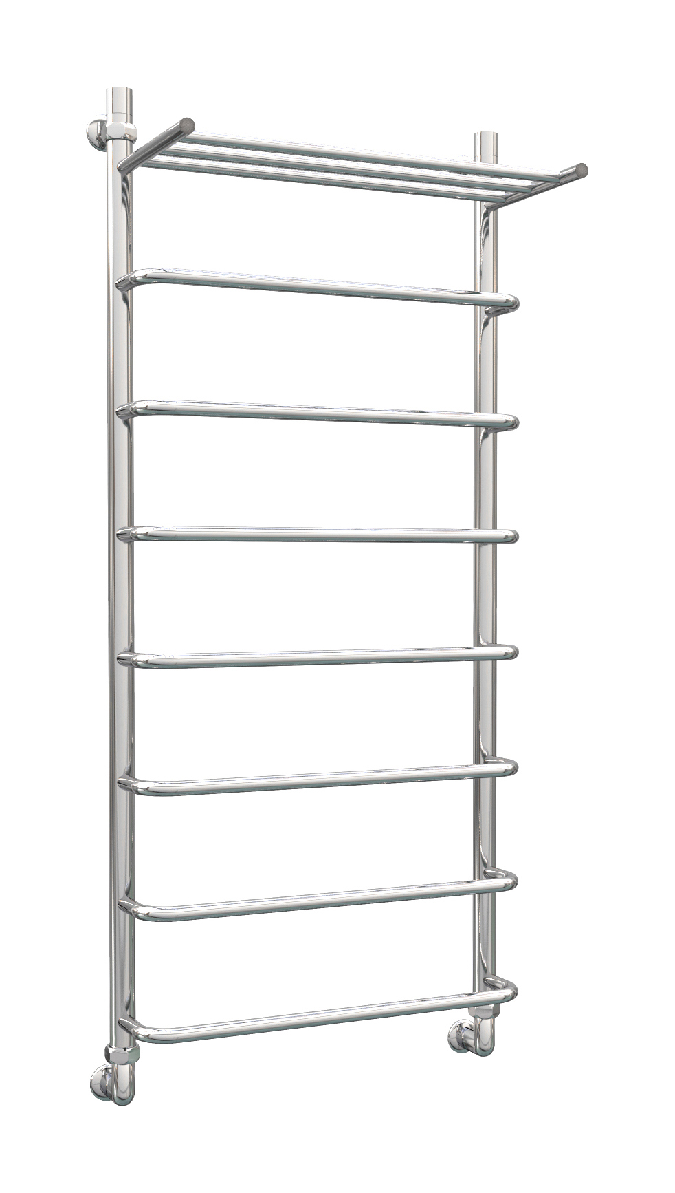 Изображение товара Полотенцесушитель водяной с полкой лесенка Роснерж L102100 1200x630 мм универсальная подводка нержавеющая сталь цвет хром