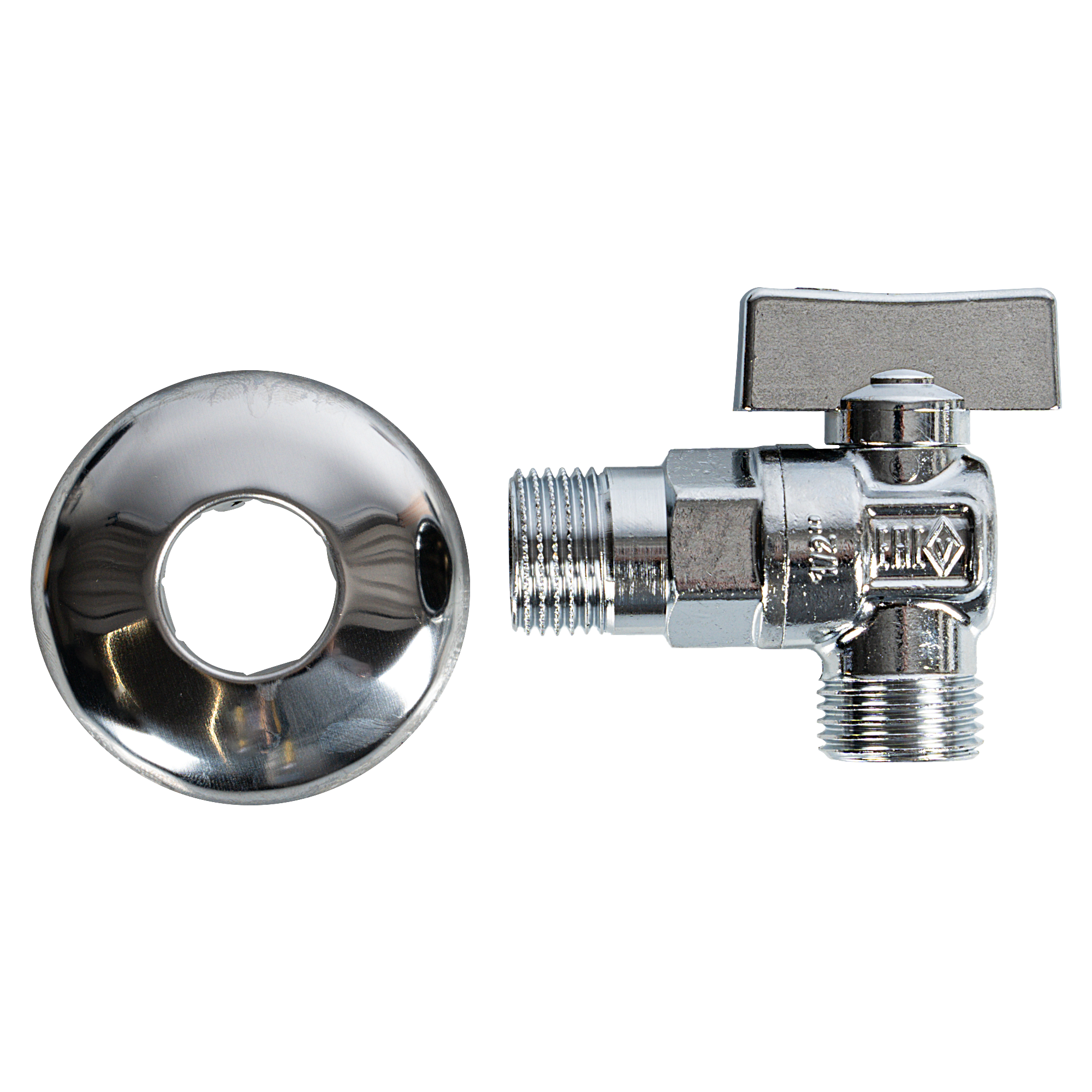 Кран шаровой угловой Bugatti Miami DN8 PN16 1/2" НР латунь ручка бабочка - 3