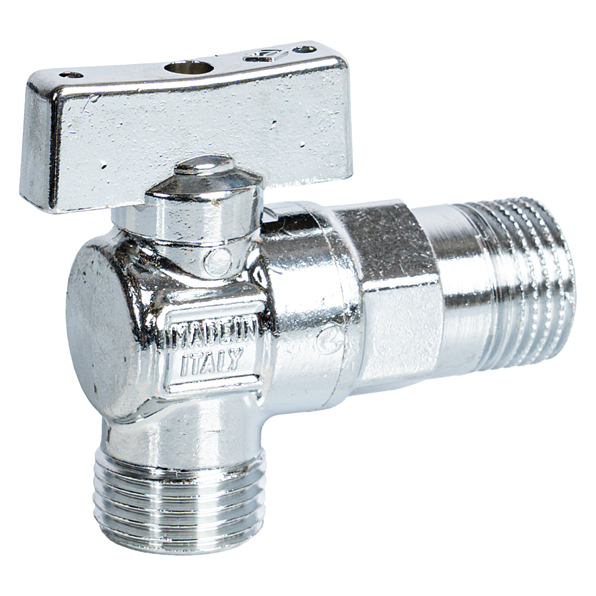 Кран шаровой угловой Bugatti Miami DN8 PN16 1/2" НР латунь ручка бабочка - 1