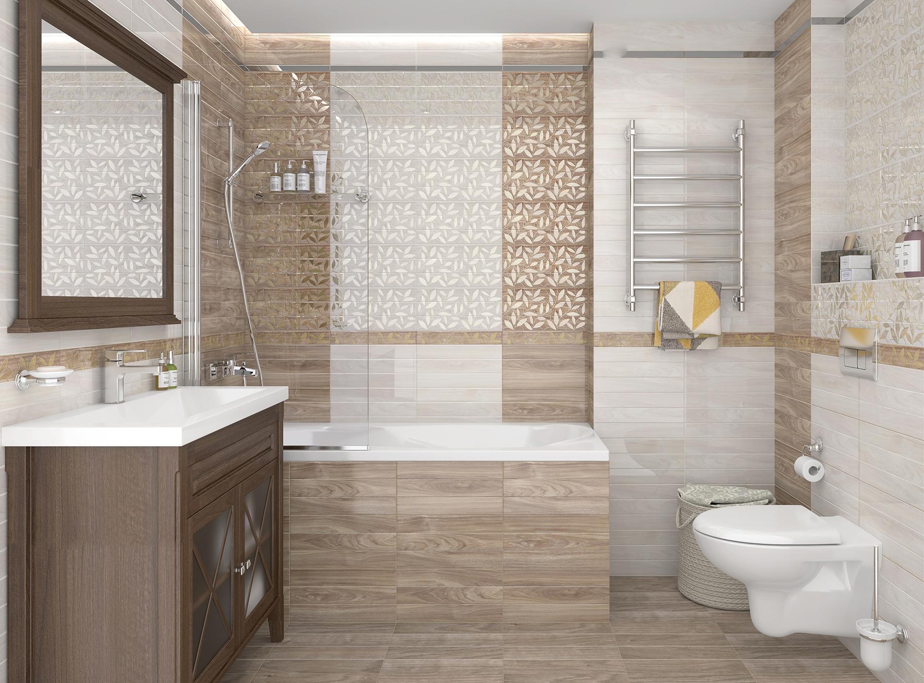 Изображение товара Керамическая плитка Laparet Bona тёмно-бежевый 40х20 см 1.2 м² настенная