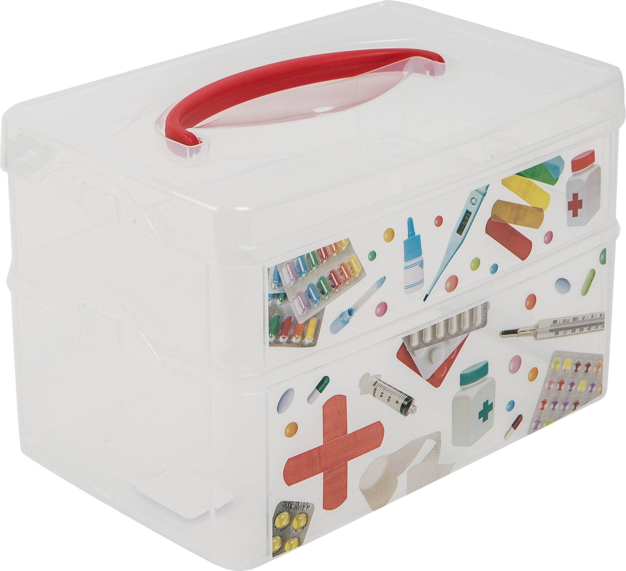 Коробка Multi Box 24.5x16x16.5 см 2 секции полипропилен с крышкой цвет прозрачный - 1