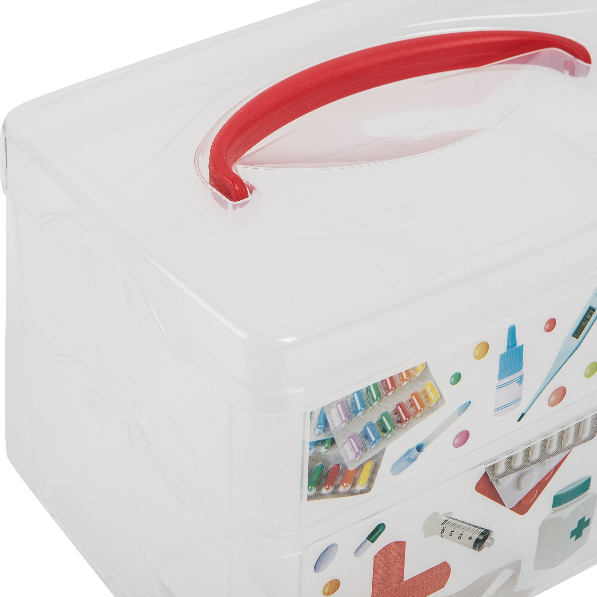 Коробка Multi Box 24.5x16x16.5 см 2 секции полипропилен с крышкой цвет прозрачный - 4