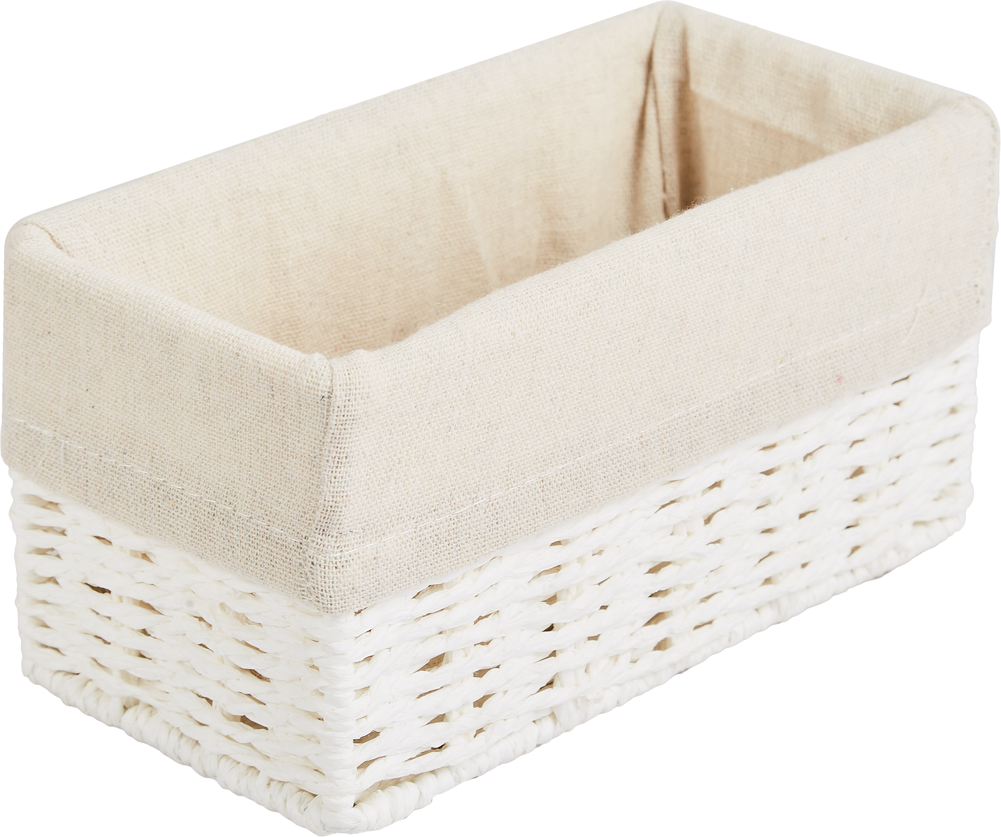 Корзина для хранения 20x10x10 см бумага цвет белый - 1