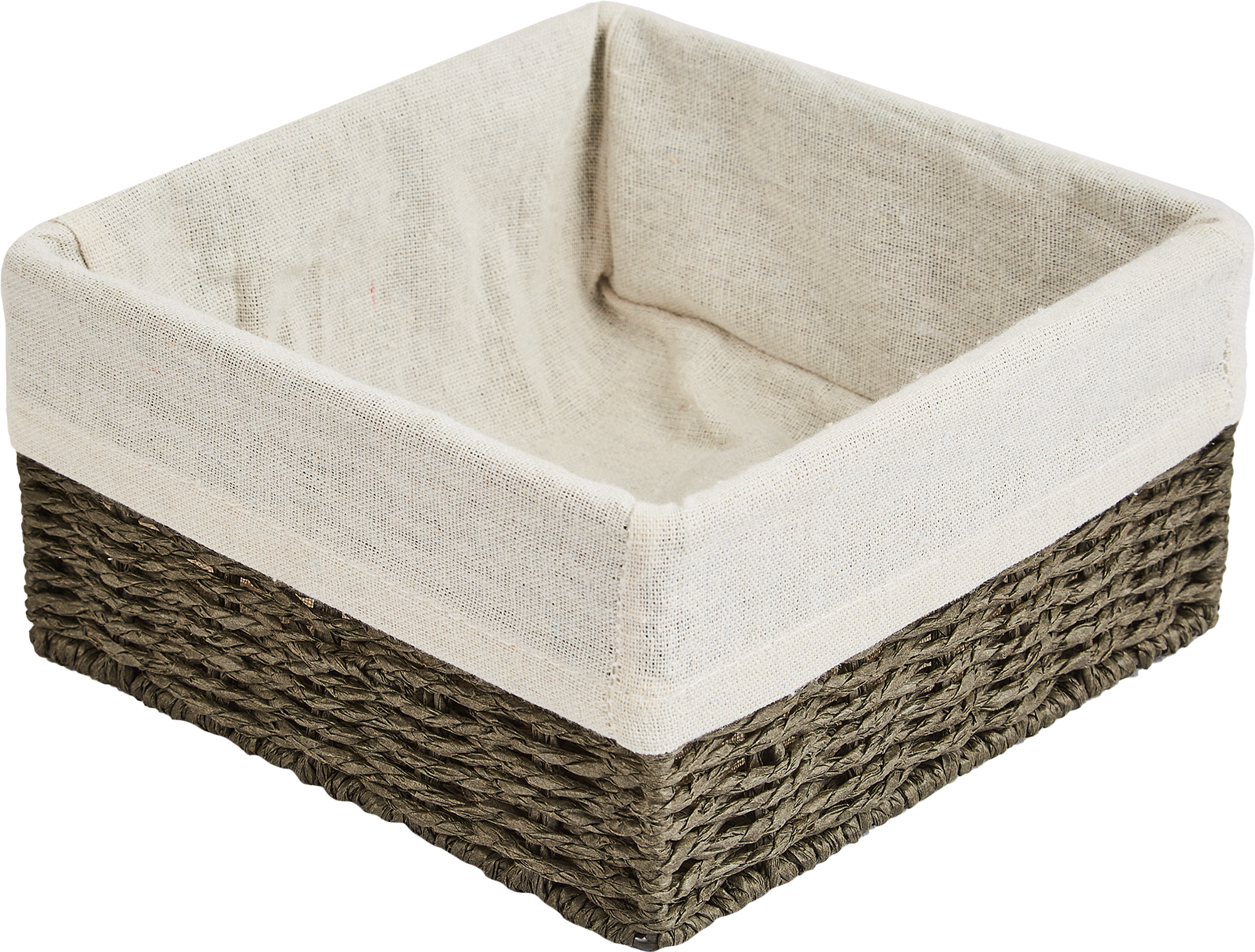 Корзина для хранения 20x10x20 см бумага цвет графит - 1