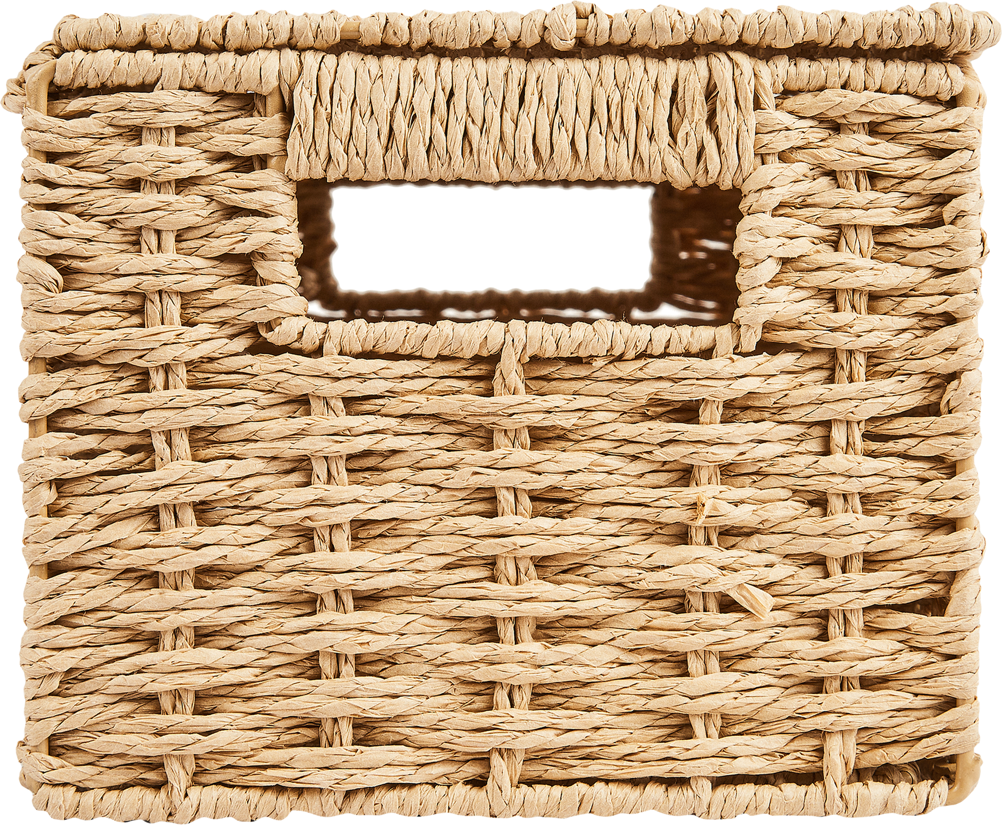 Корзина с крышкой для хранения 30x15x18 см бумага цвет бежевый - 4