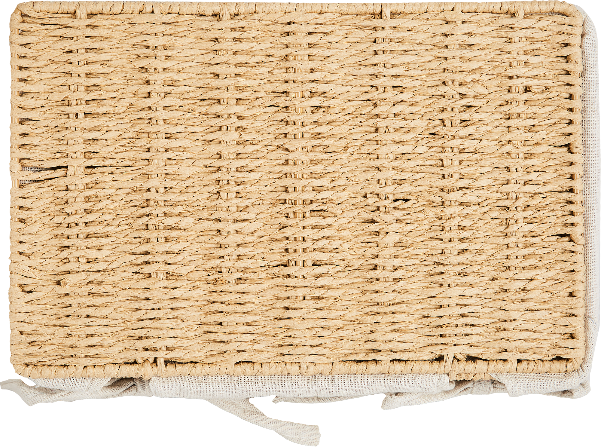 Корзина с крышкой для хранения 26x12x17 см бумага цвет бежевый - 7