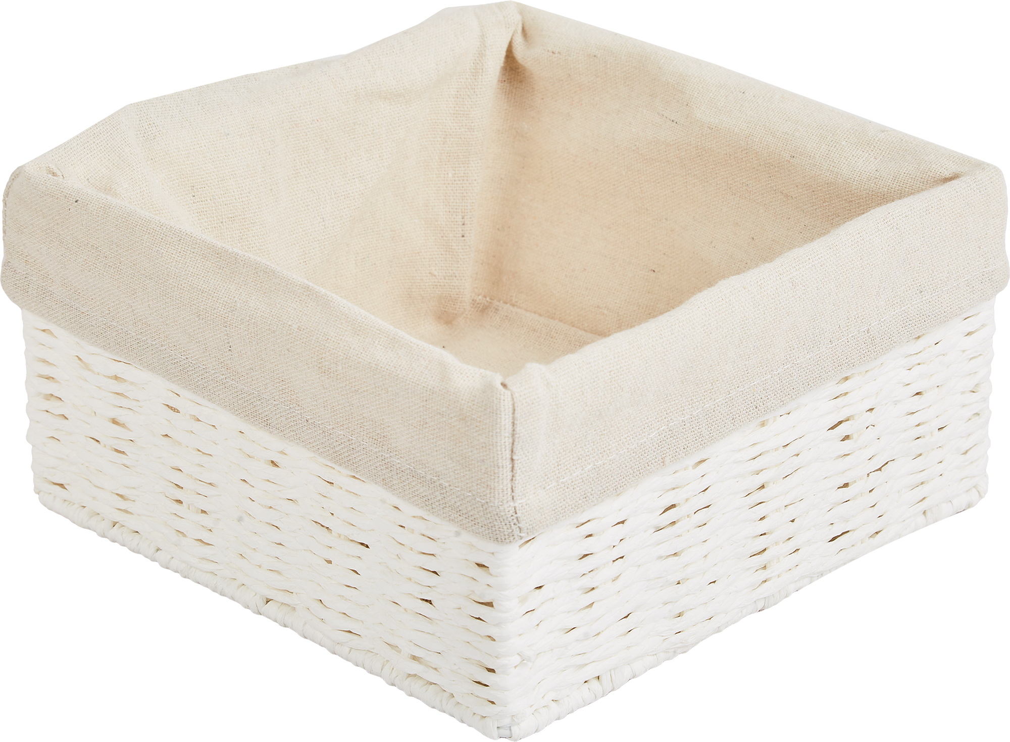 Корзина для хранения 20x10x20 см бумага цвет белый - 1