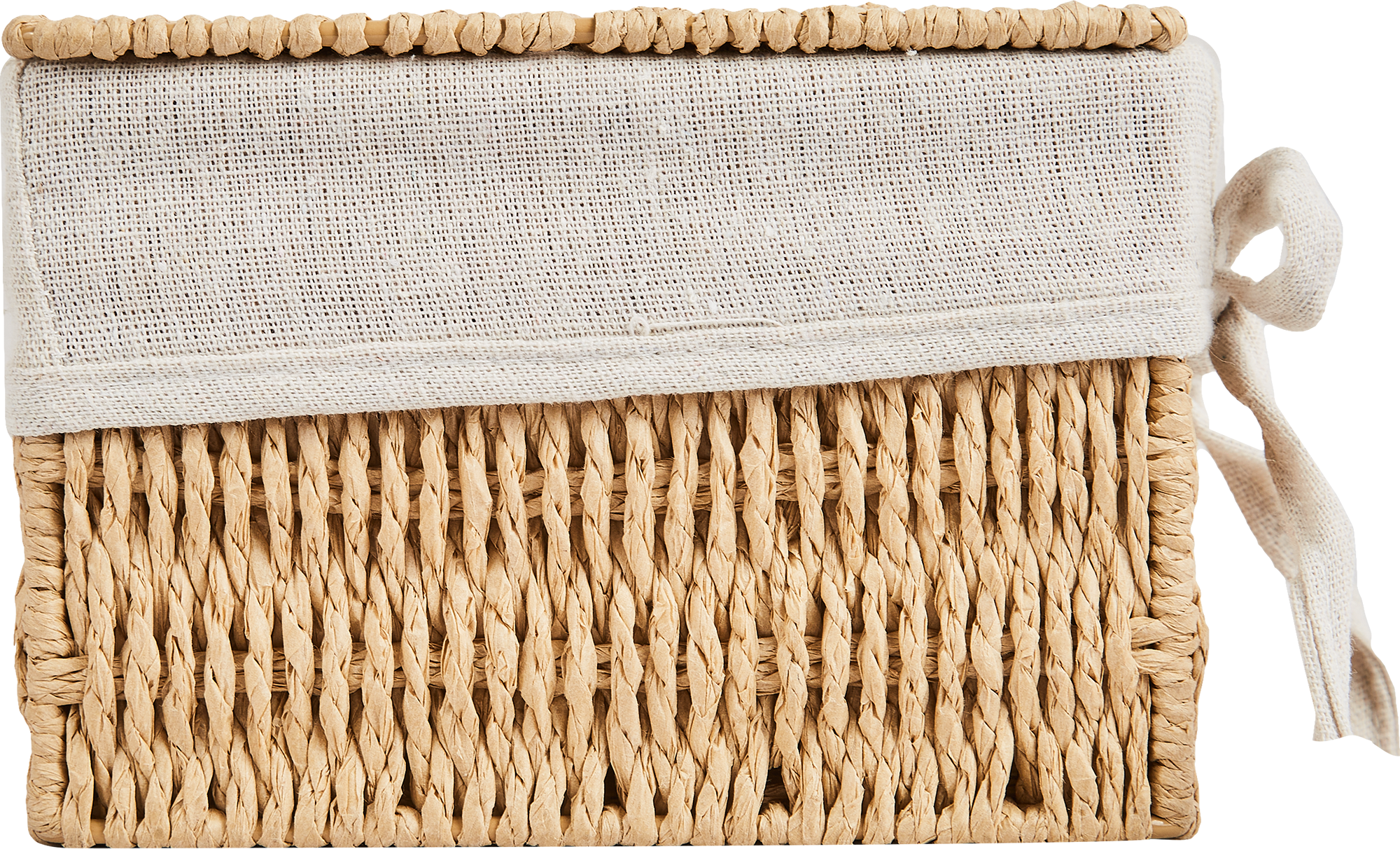 Корзина с крышкой для хранения 26x12x17 см бумага цвет бежевый - 3
