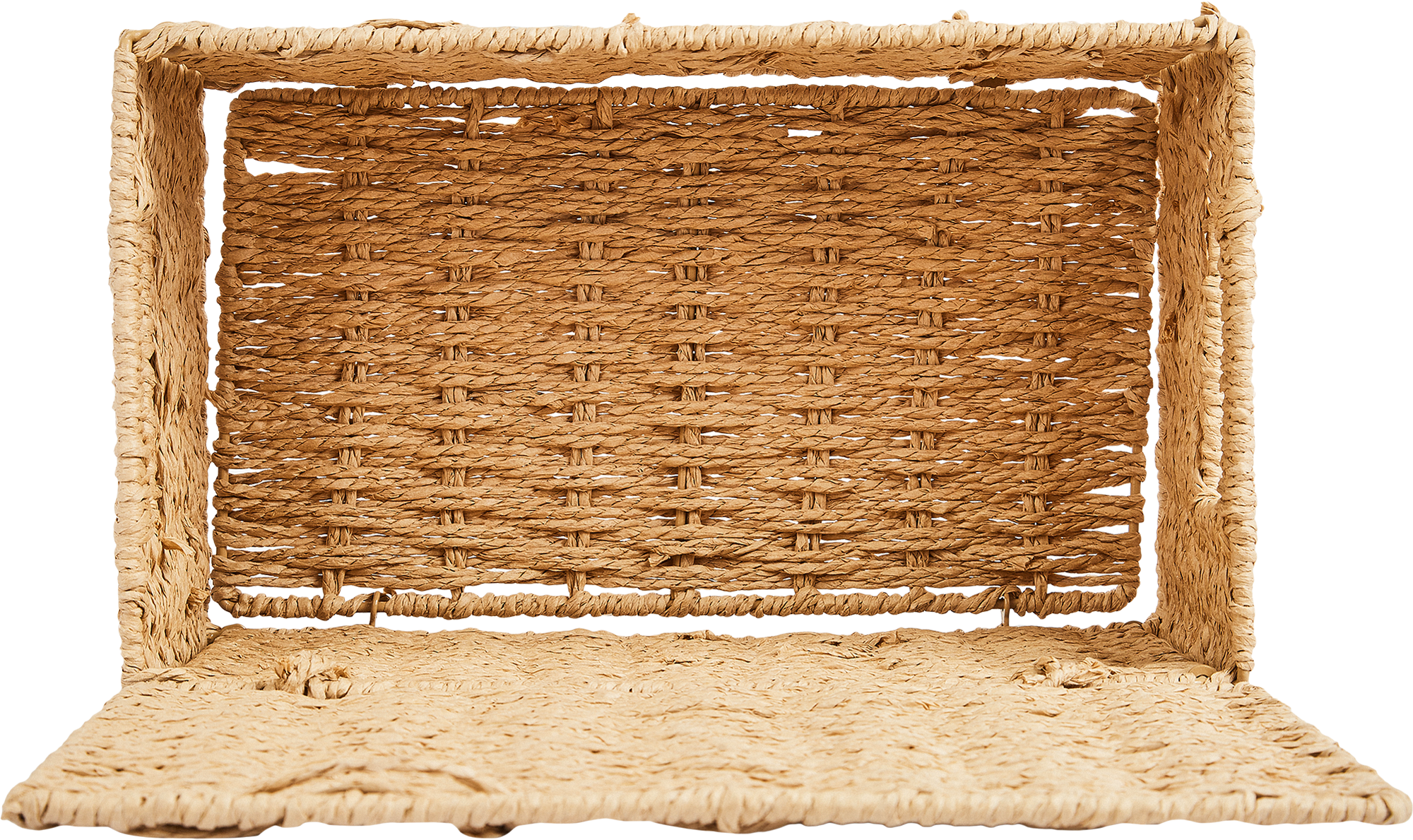 Корзина с крышкой для хранения 30x15x18 см бумага цвет бежевый - 3