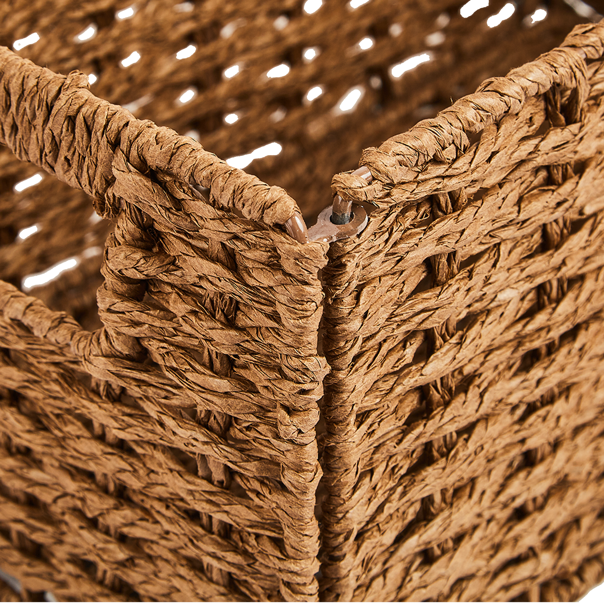 Корзина для хранения 30x15x18 см бумага цвет коричневый - 4