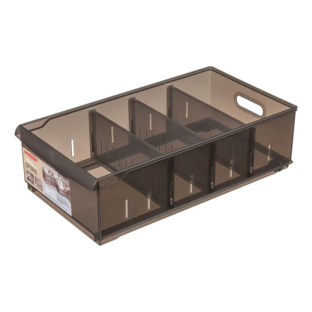 Контейнер для хранения Optima 24.2x12.9x44.7 см полипропилен цвет коричневый - 3